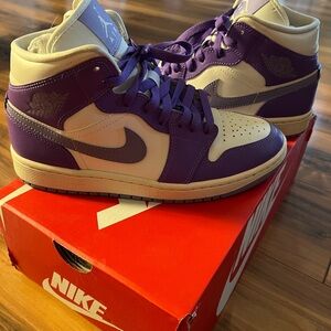 Nike Purple and White Jordan Sneakers